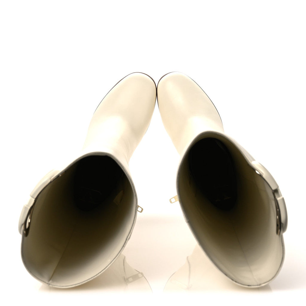 Calfskin Vlogo Knee High 105mm Boots 37 Ivory