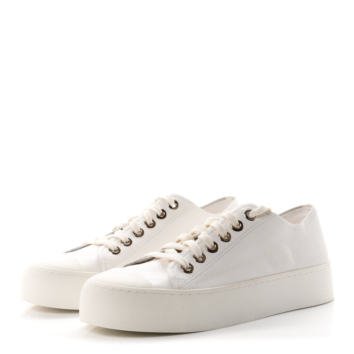 Lambskin Printed Logo Sneakers 39 White