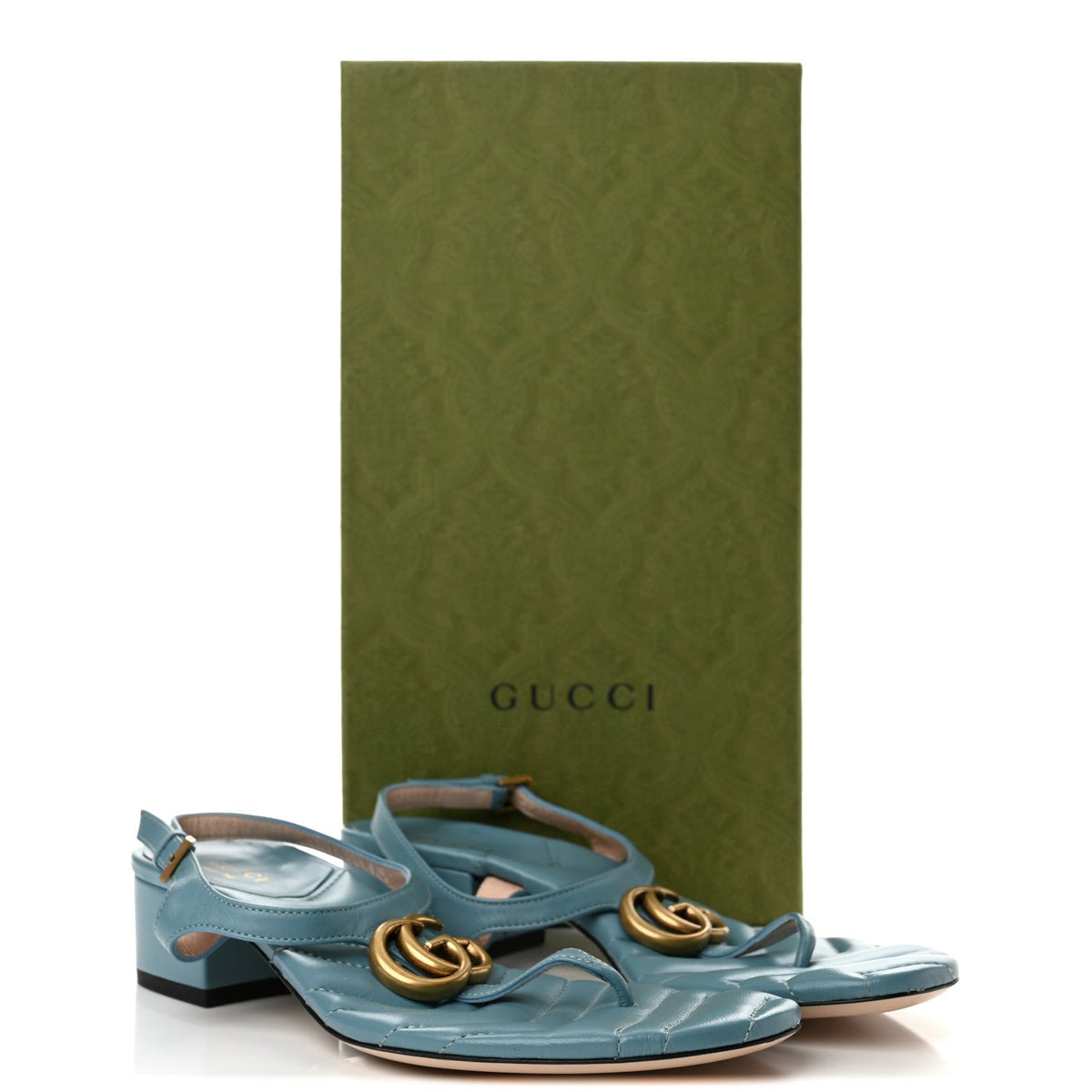 Nappa Matelasse Double G 35mm Thong Sandals 37.5 Sweet Blue
