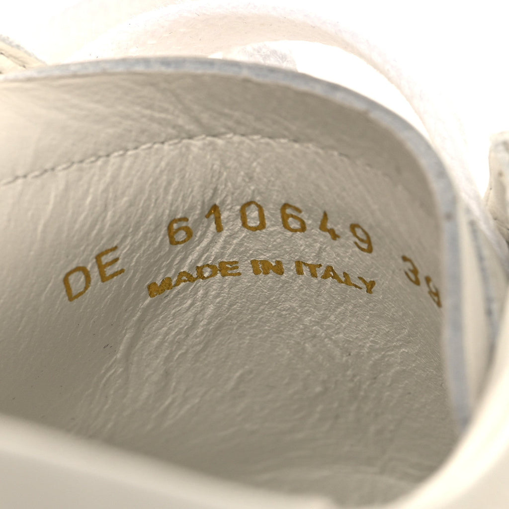 Calfskin Embroidered Court Classic Sneakers 39 White