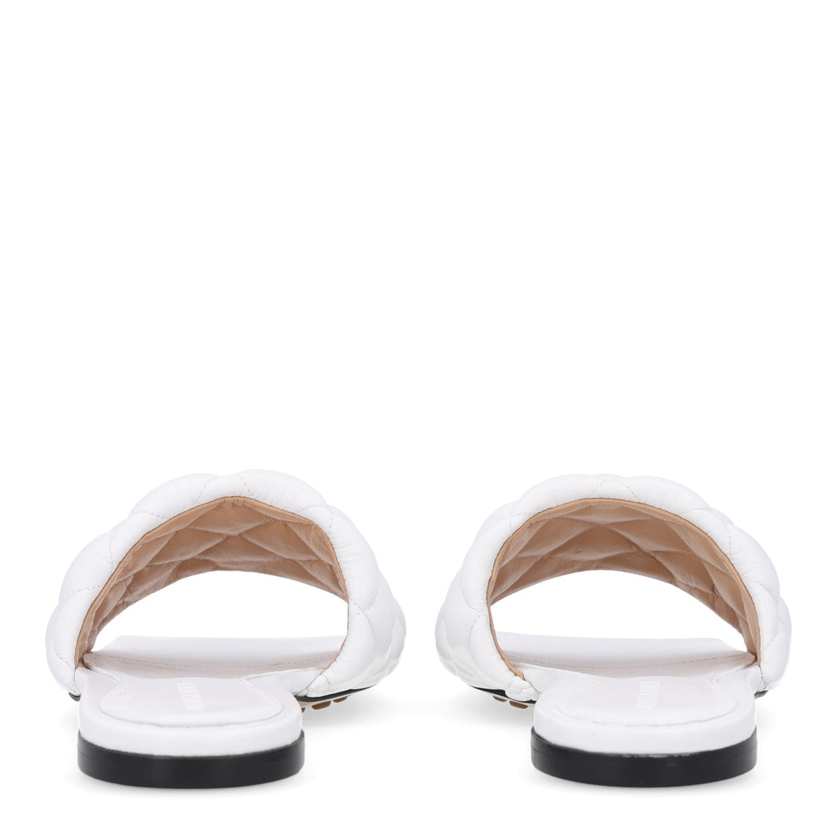 Nappa Matelasse Padded Flat Sandals 37.5 Optic White