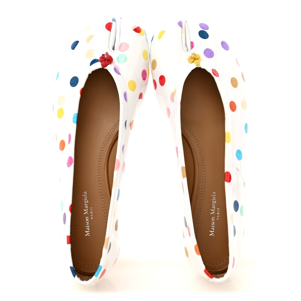Coated Canvas Confetti Printed Tabi New Ballerina Flats 37 White Multicolor