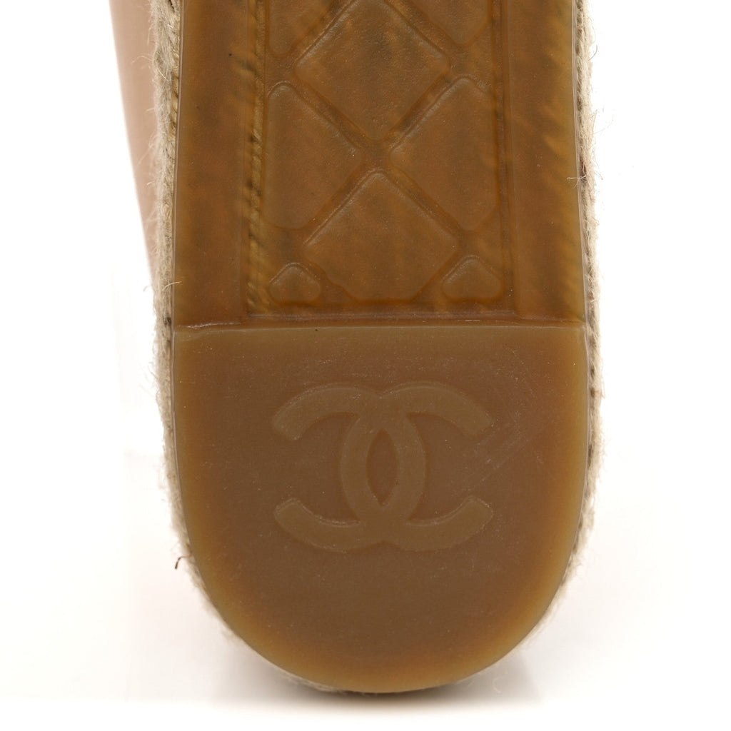 Lambskin CC Espadrilles 37 Beige Black