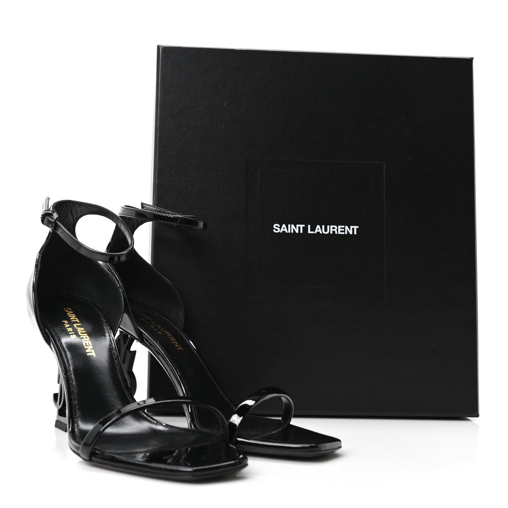 Patent Calfskin Opyum 85 Sandals 36 Black