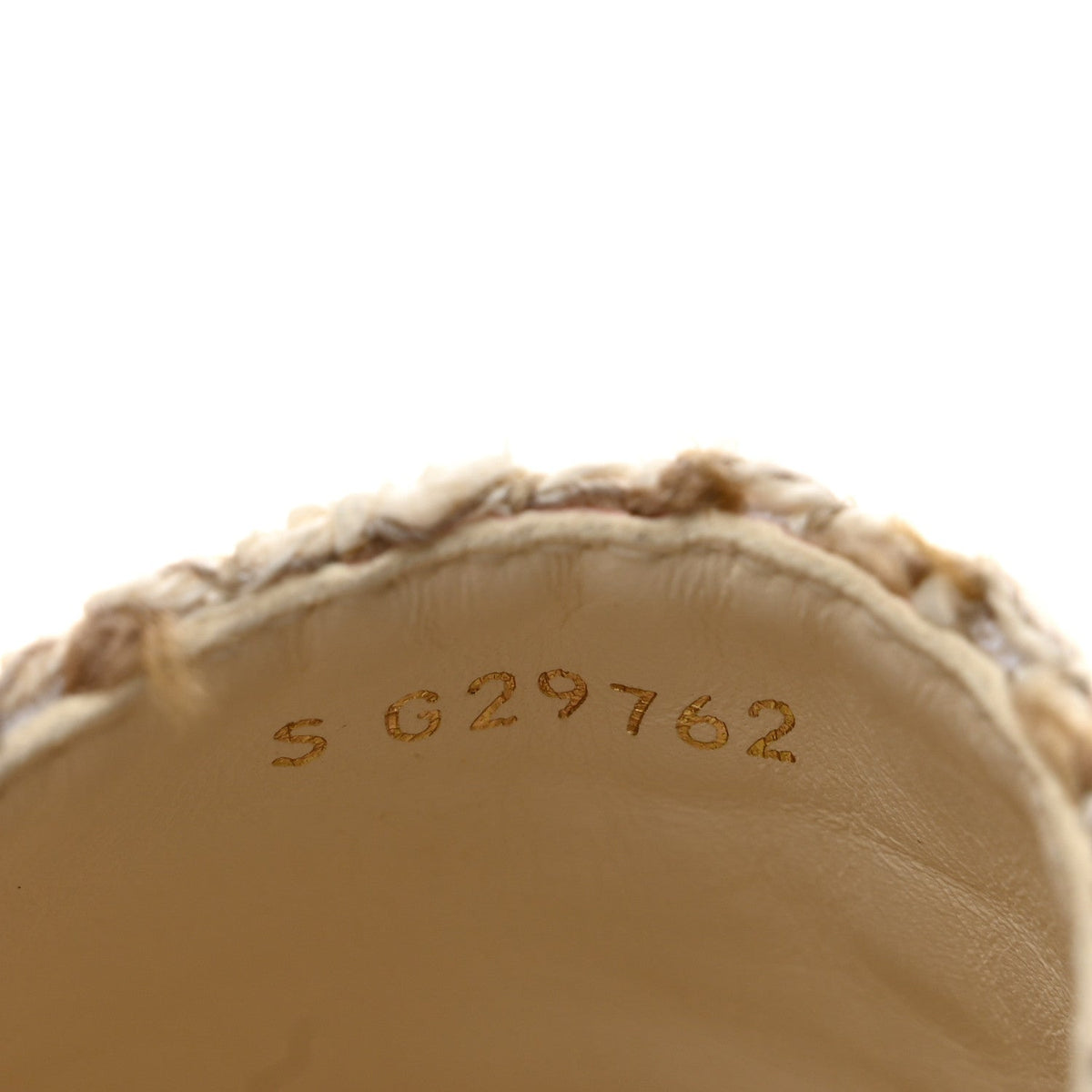 Tweed Lambskin CC Espadrilles 40 Beige Ivory