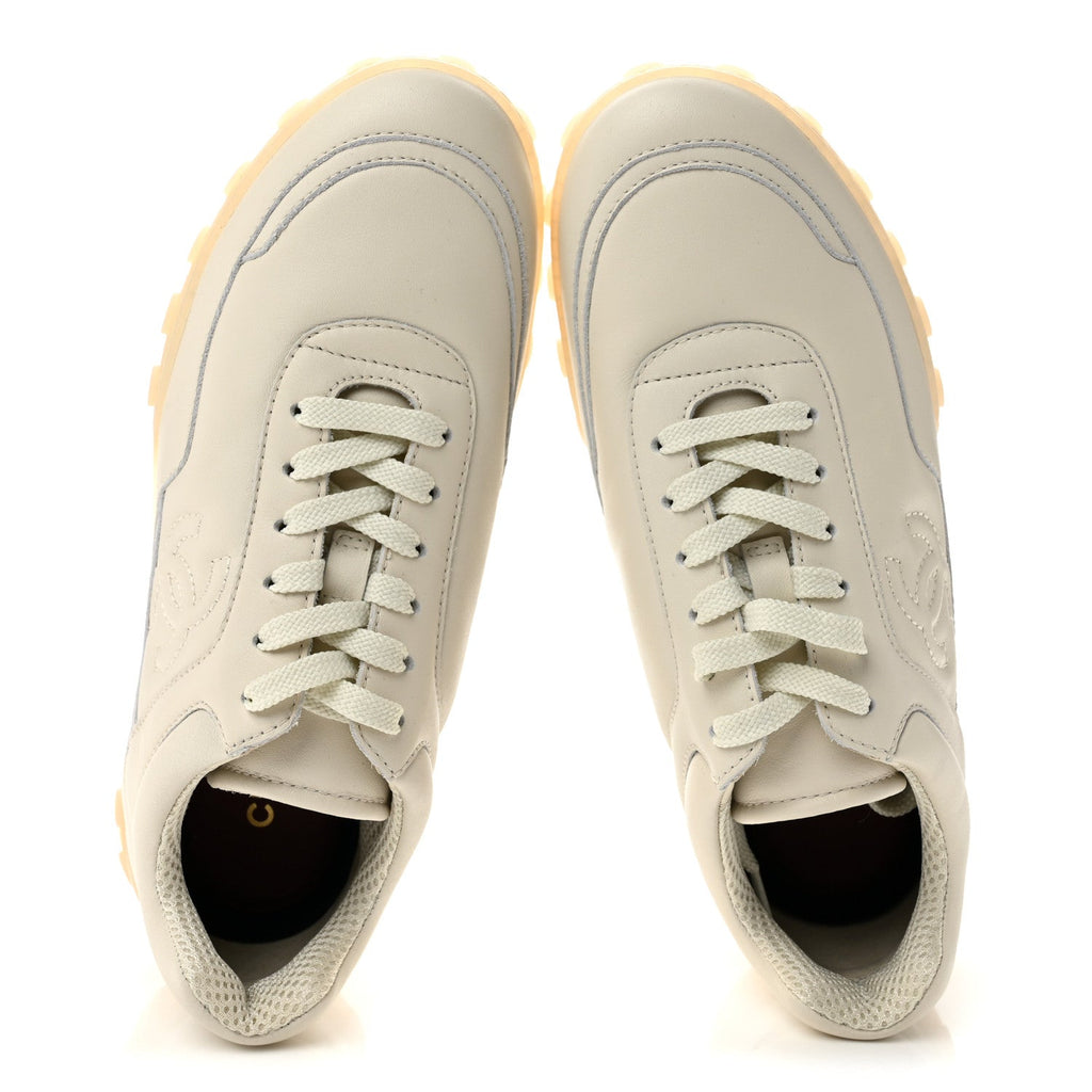 Calfskin Womens CC Sneakers 39 Ivory