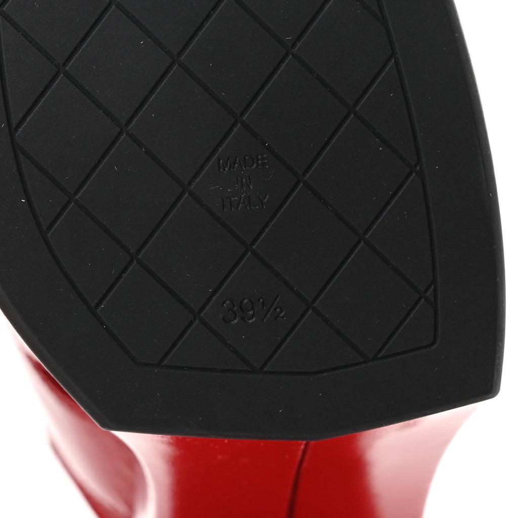 Crumpled Patent Lambskin Platform Sandals 39.5 Red