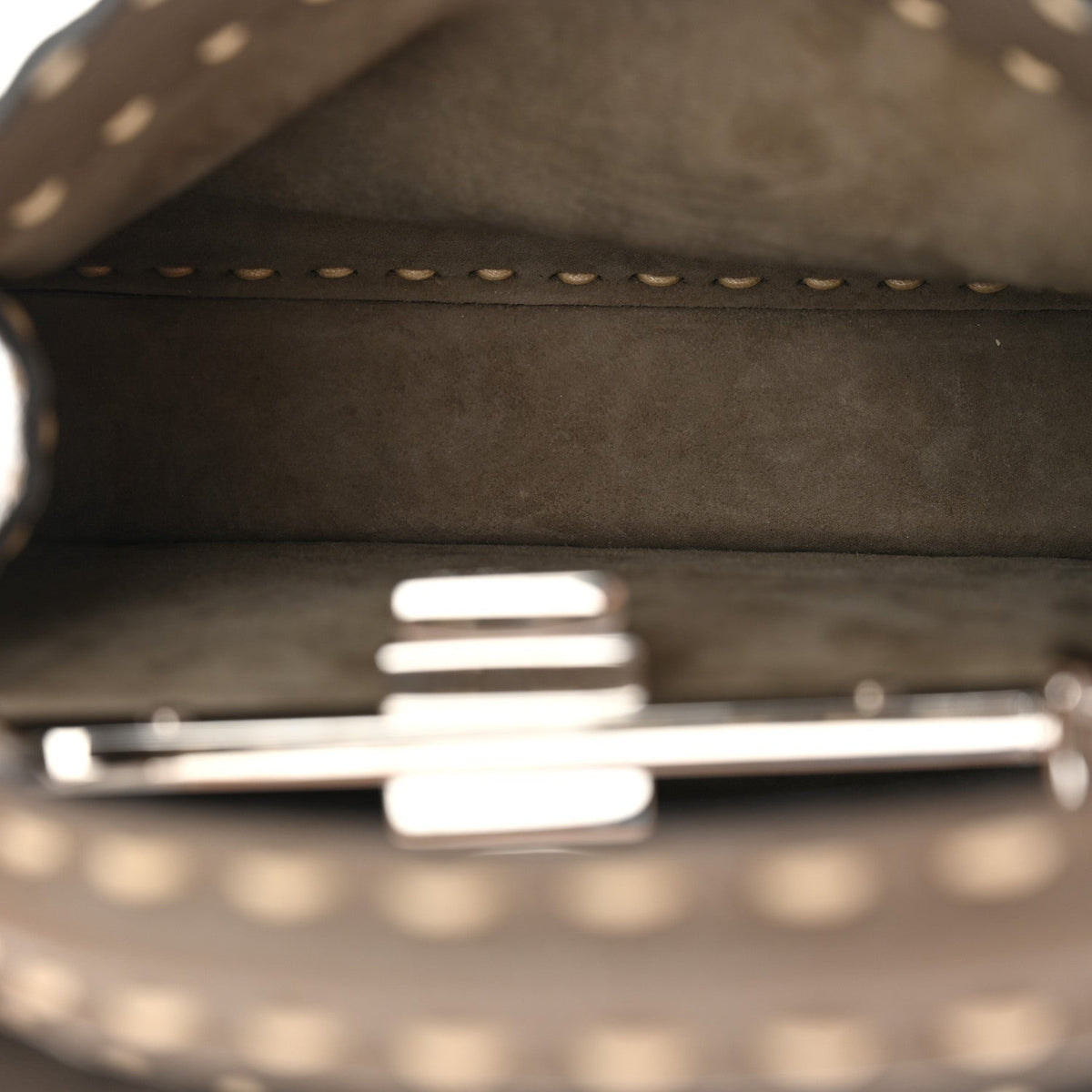 Vitello Granato Camoscio Selleria Macro Stitchings Small Peekaboo I SEE U Satchel Tartufo