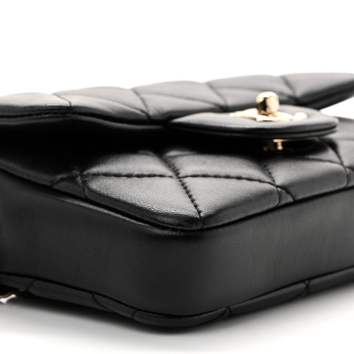 Lambskin Quilted Mini My Precious Waist Bag Black