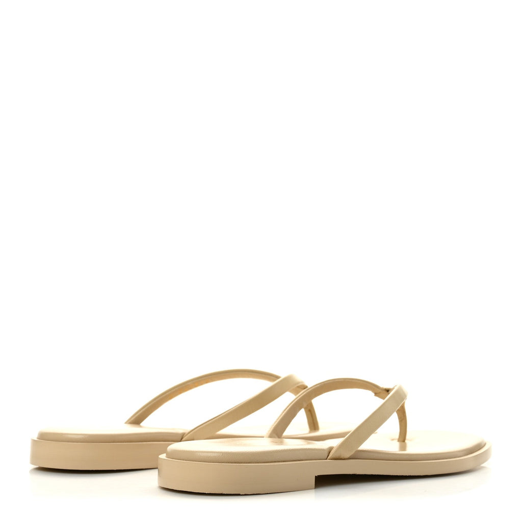 Goatskin CC Times Square Thong Sandals 36 Beige