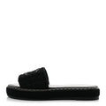 Wool Alpaca Chain CC Slide Sandals 36 Black