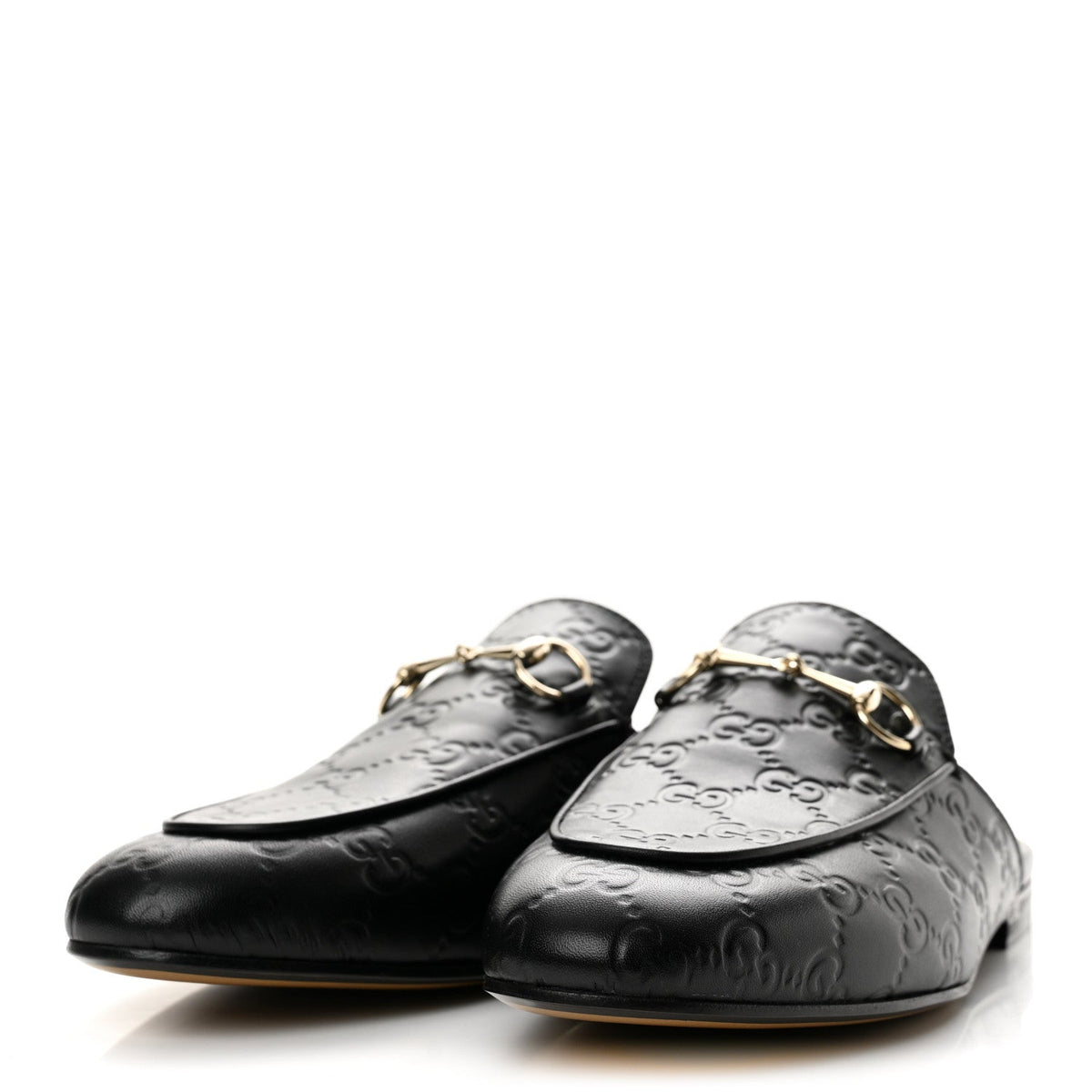 Glamour Calfskin Guccissima Womens Princetown Slippers 38 Black