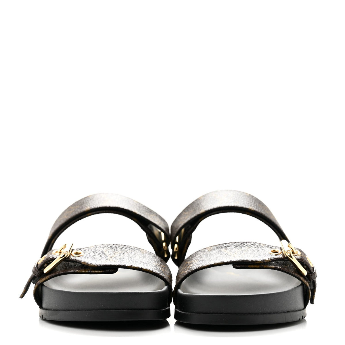 Monogram Bom Dia Mule Sandals 38.5 Black