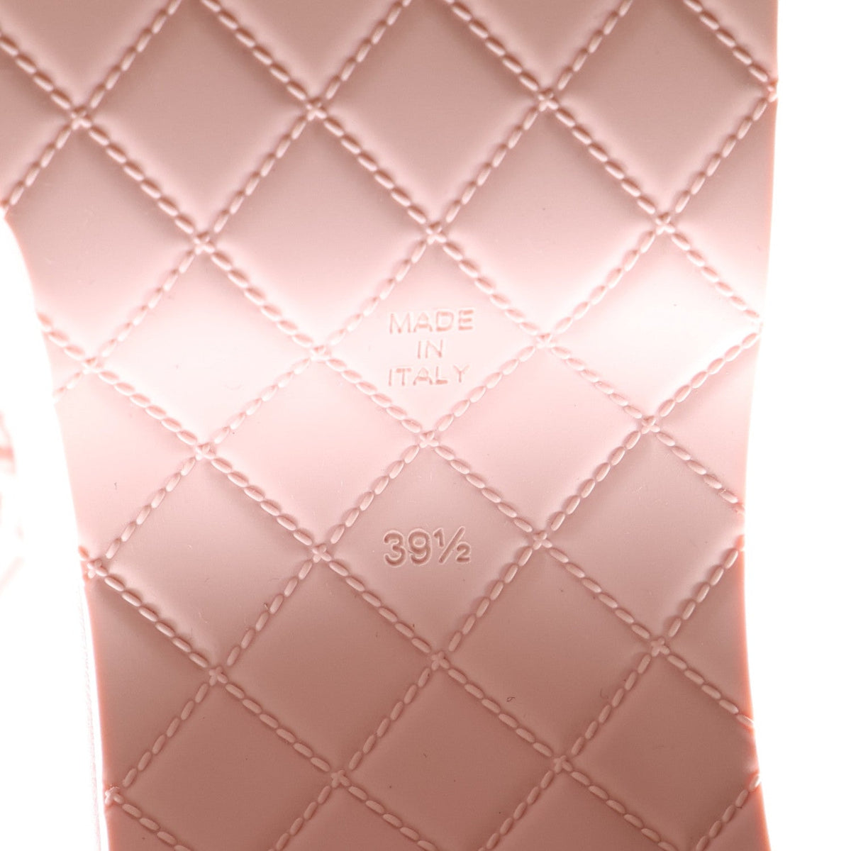Fabric Calfskin CC Platform Sandals 39.5 Light Pink