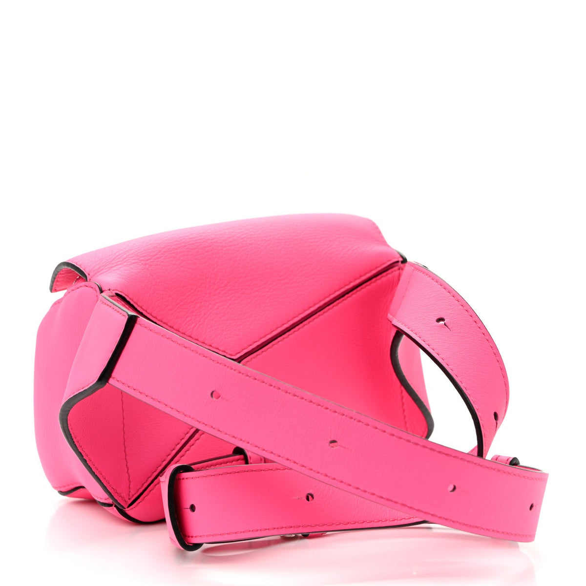 Calfskin Mini Puzzle Bumbag Neon Pink