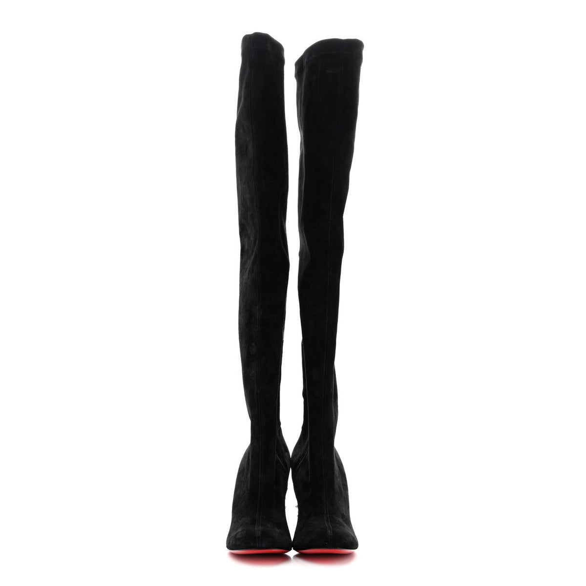 Veau Velours Spiked Study Stretch 85 Over The Knee Boots 35.5 Black