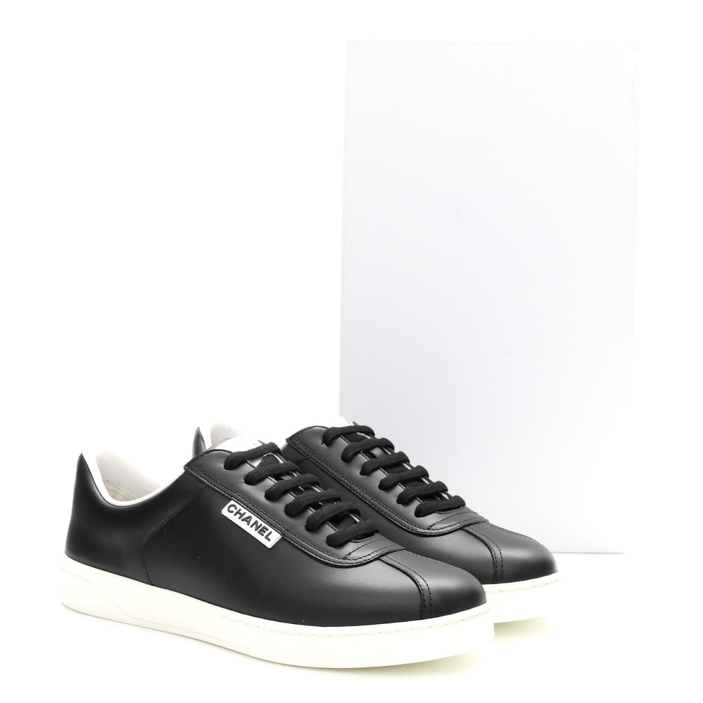 Calfskin CC Womens Sneakers 38 Black