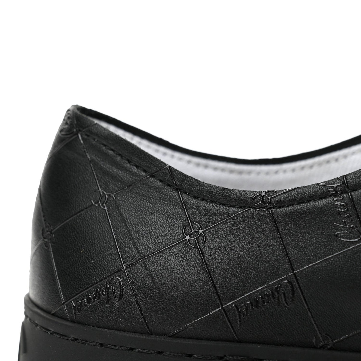 Lambskin Printed Logo Sneakers 37.5 Black