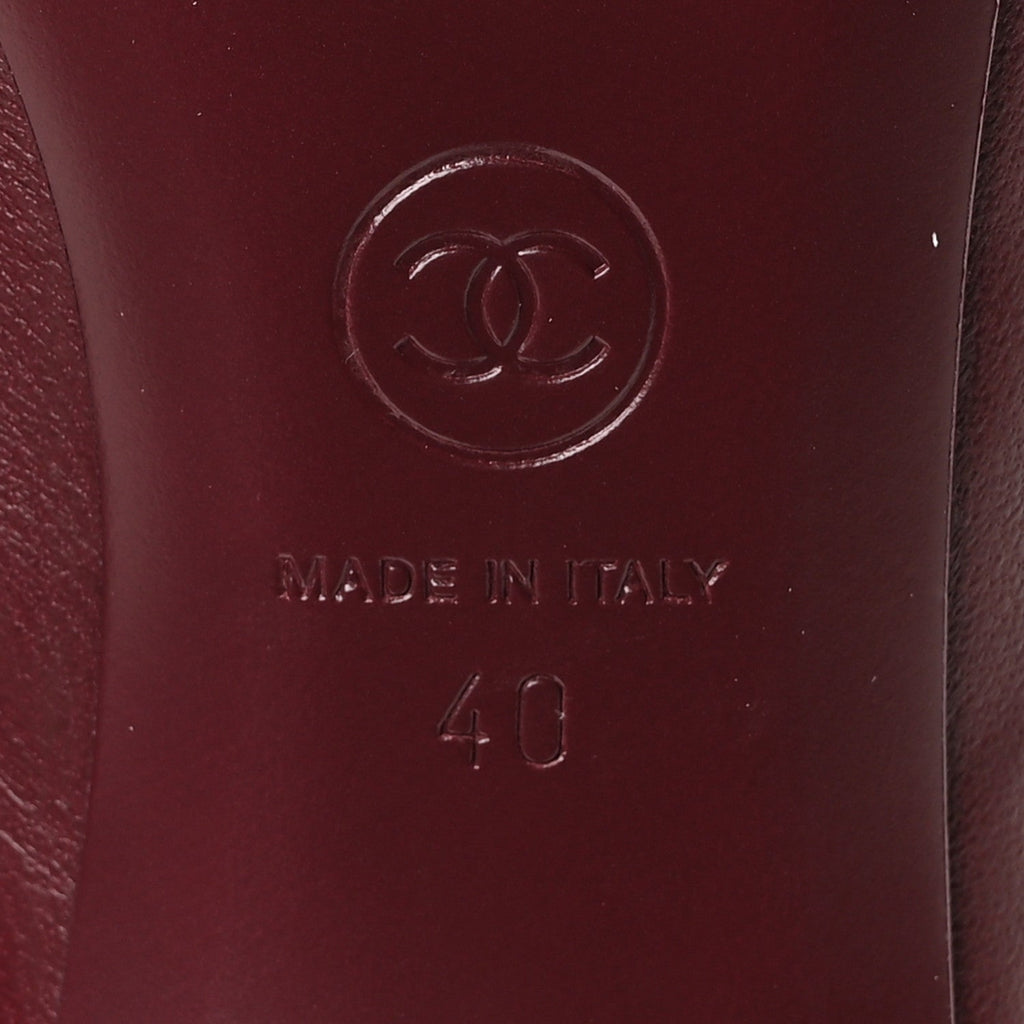 Lambskin Mules 40 Dark Burgundy Light Green