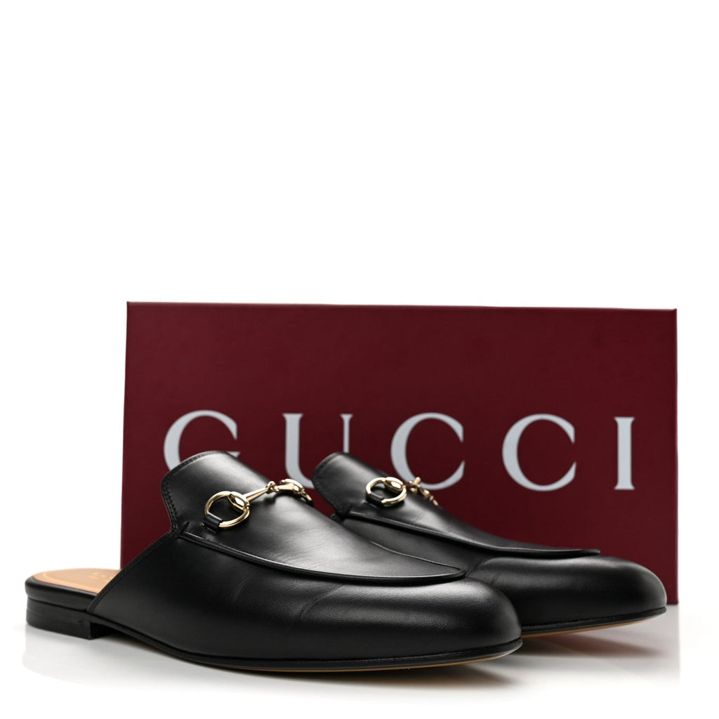 Calfskin Womens Princetown Slippers 39 Black