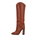 Kate 105 Western Knee High Boots 38 New Papaya
