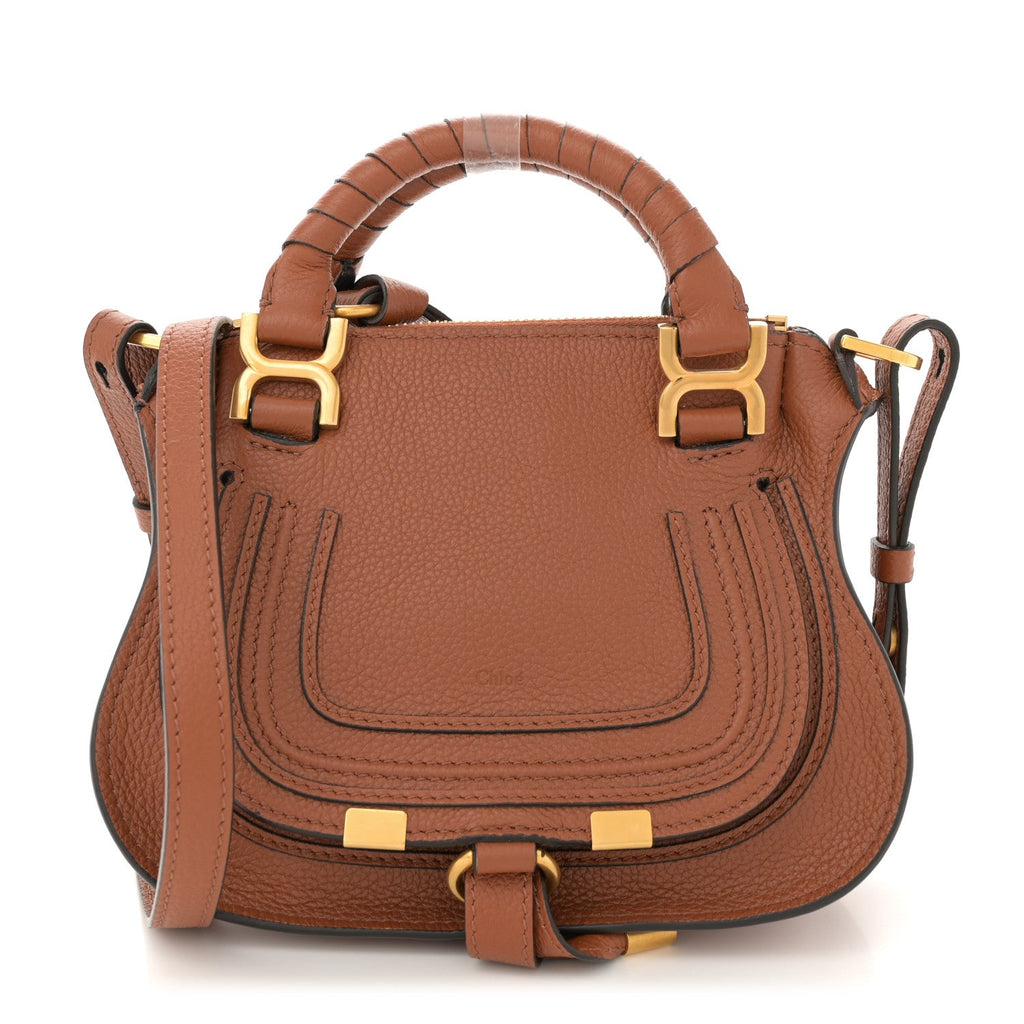 Calfskin Mini Marcie Satchel Tan
