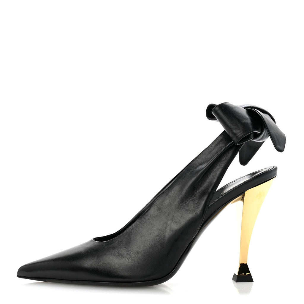 Calfskin Beauw Slingback Pumps  36.5 Black