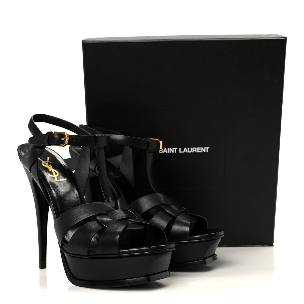 Calfskin Tribute 105 Platform Sandals 39.5 Black