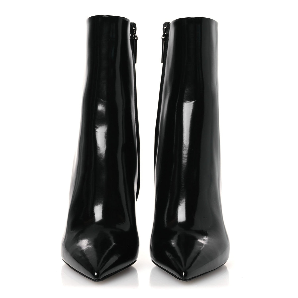 Glazed Calfskin Opyum Ankle Boots 36 Black