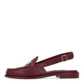 Calfskin Crystal Slingback Loafers 36.5 Dark Burgundy