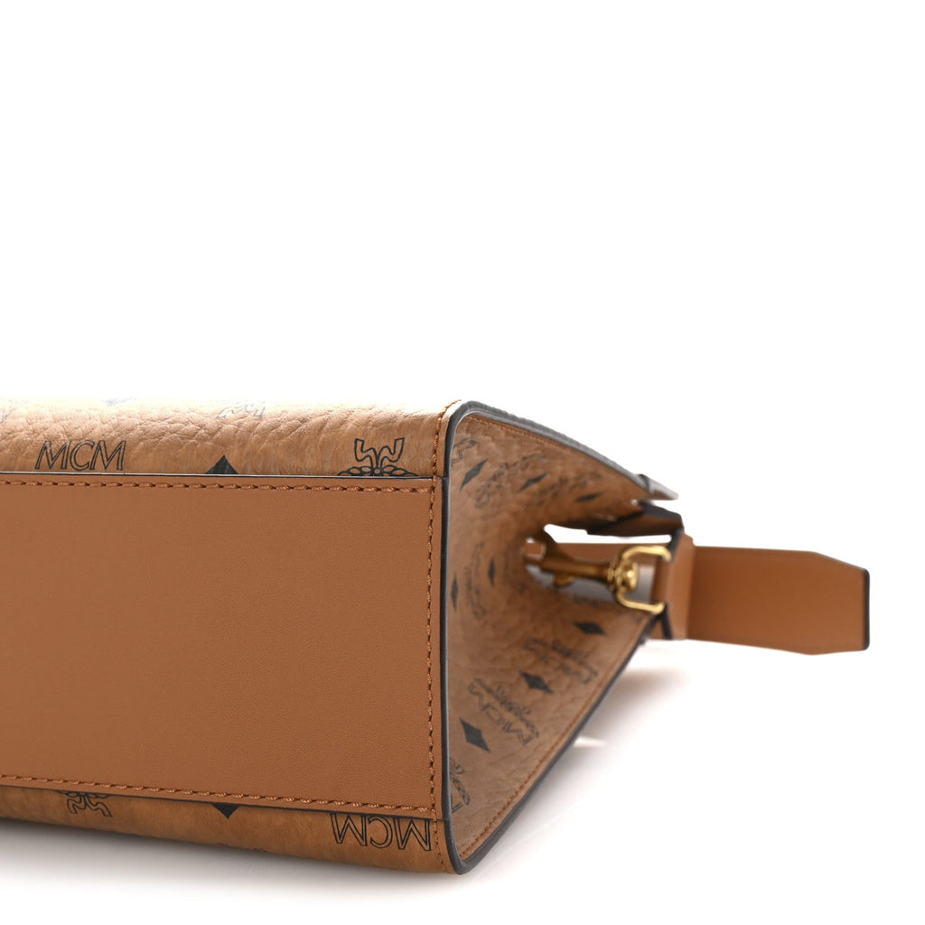 Visetos Calfskin Medium Diamond Tote Cognac