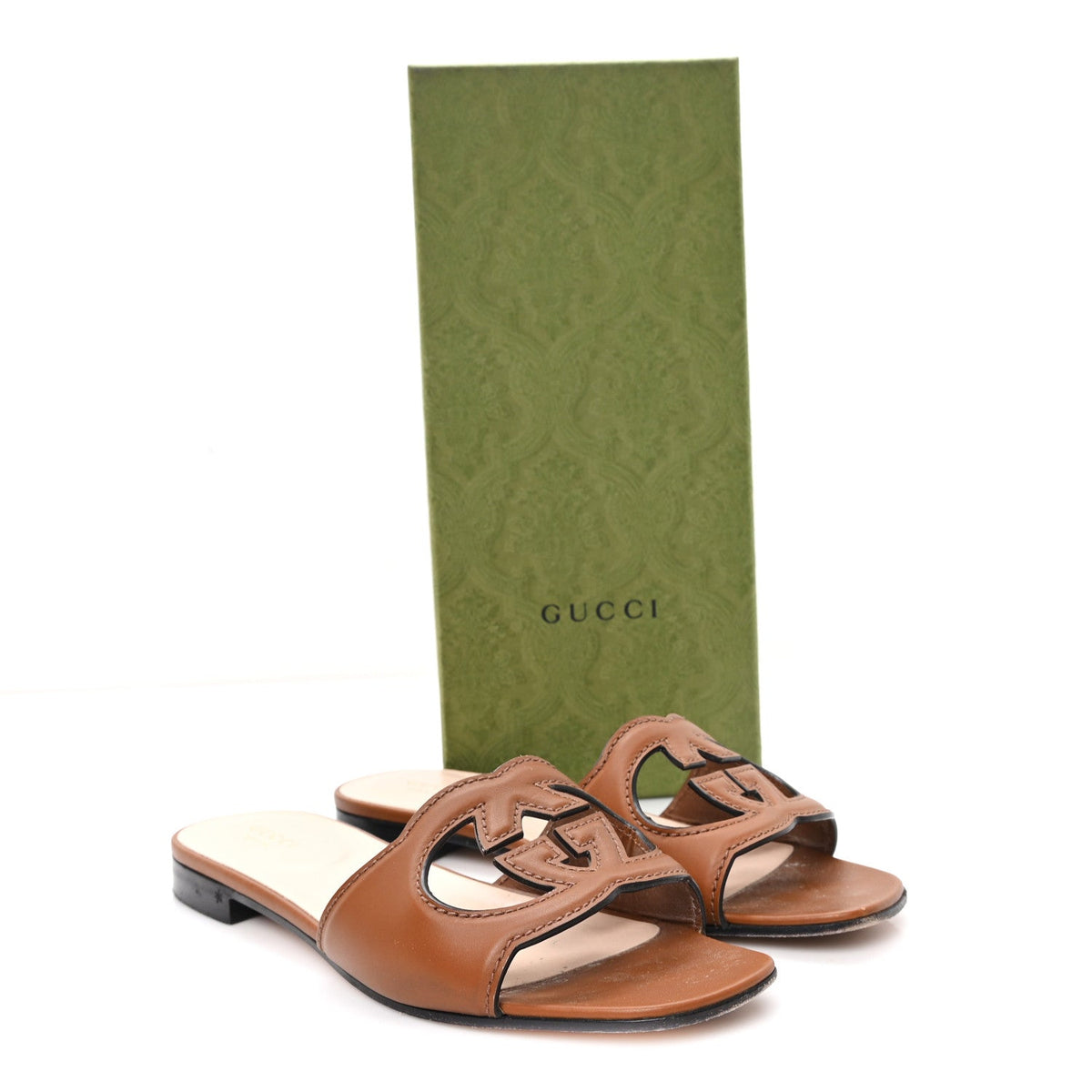 Cosmos Softy Calfskin Interlocking G Cut Out Slide Sandals 39 Cuir