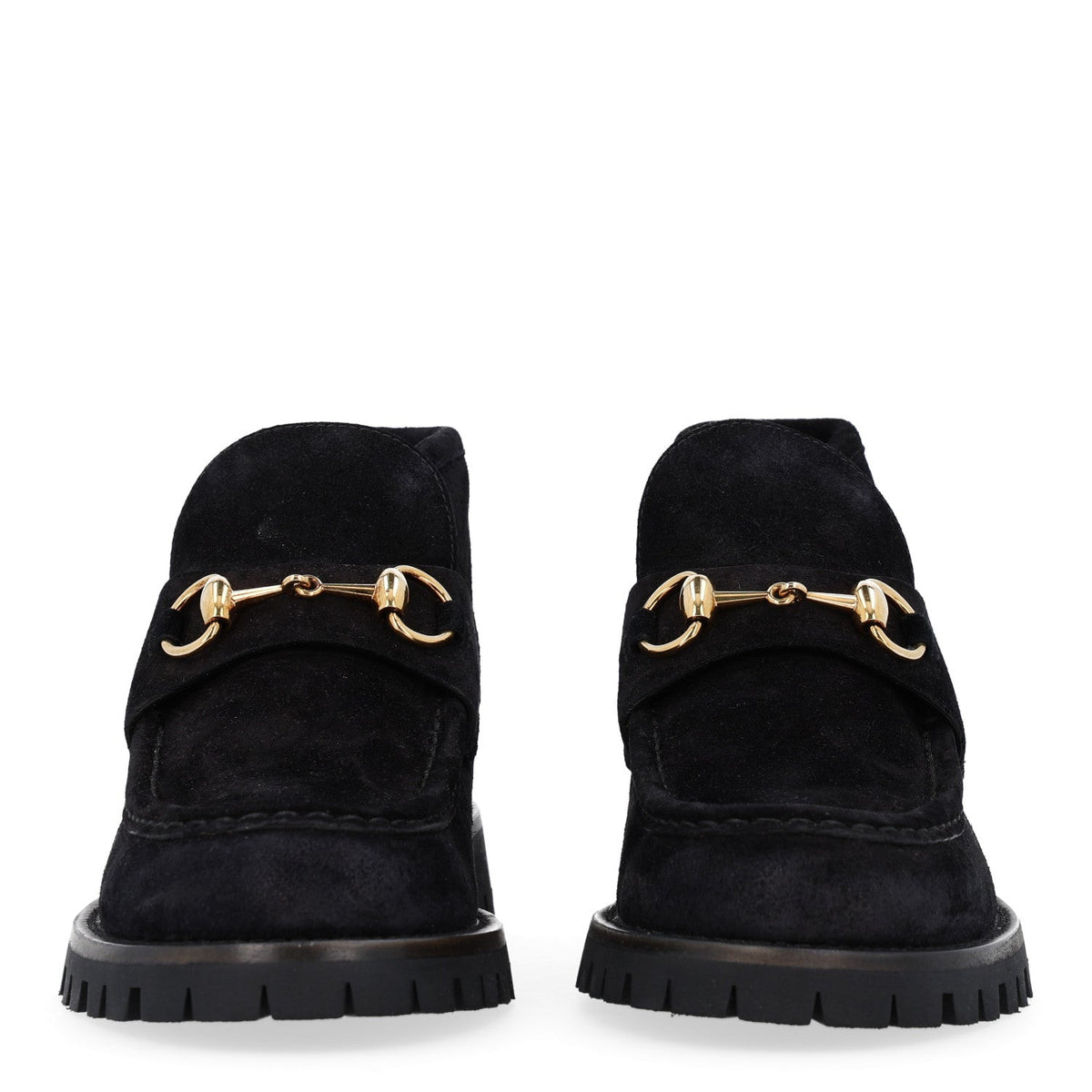 Suede Horsebit Womens Ankle Boots 38.5 Black