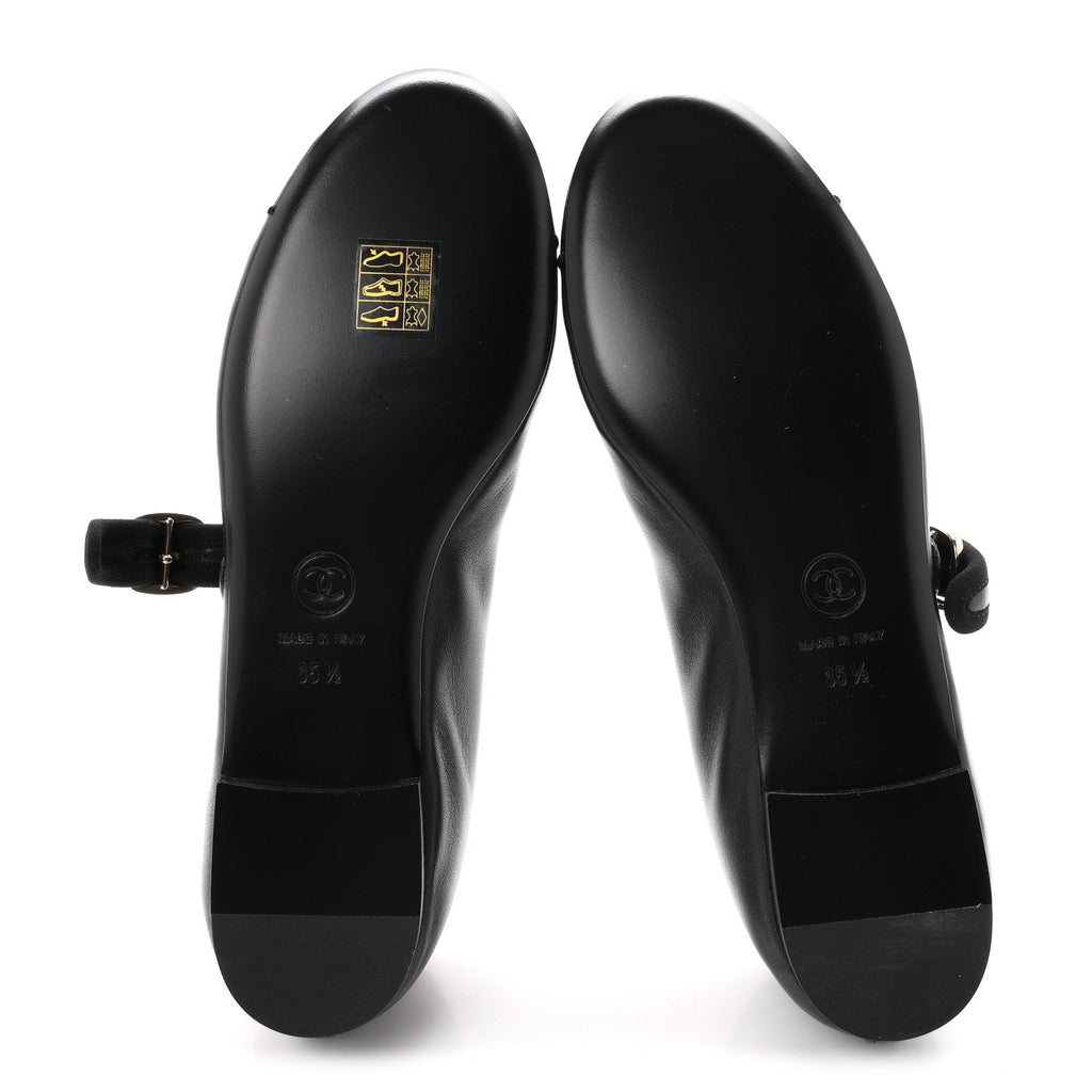Lambskin Mary Jane Flats 35.5 Black