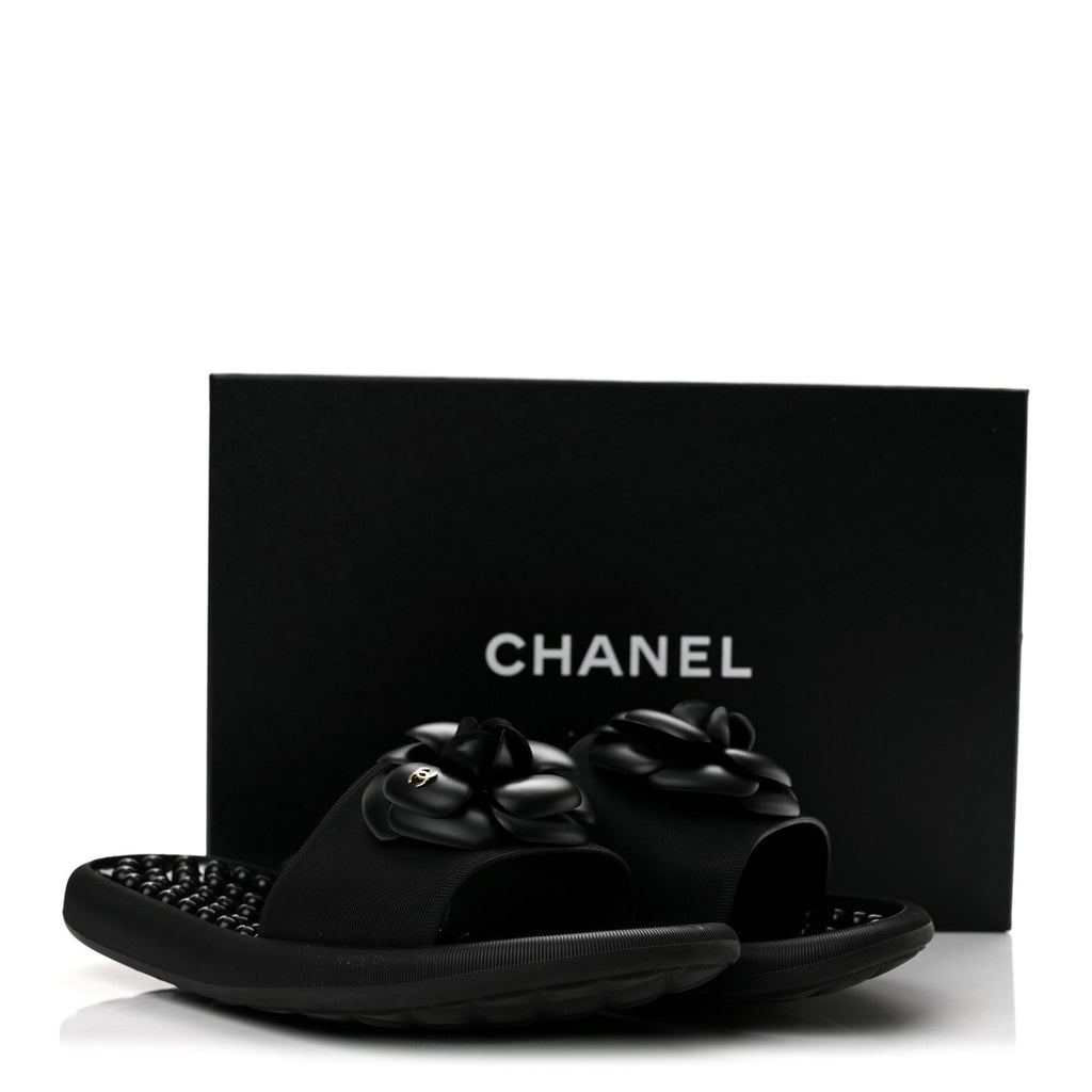 Thermoplastic PVC Camellia Mule Sandals 37 Black
