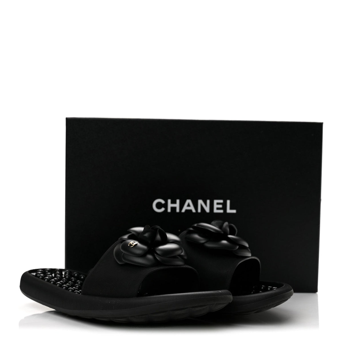 Thermoplastic PVC Camellia Mule Sandals 37 Black