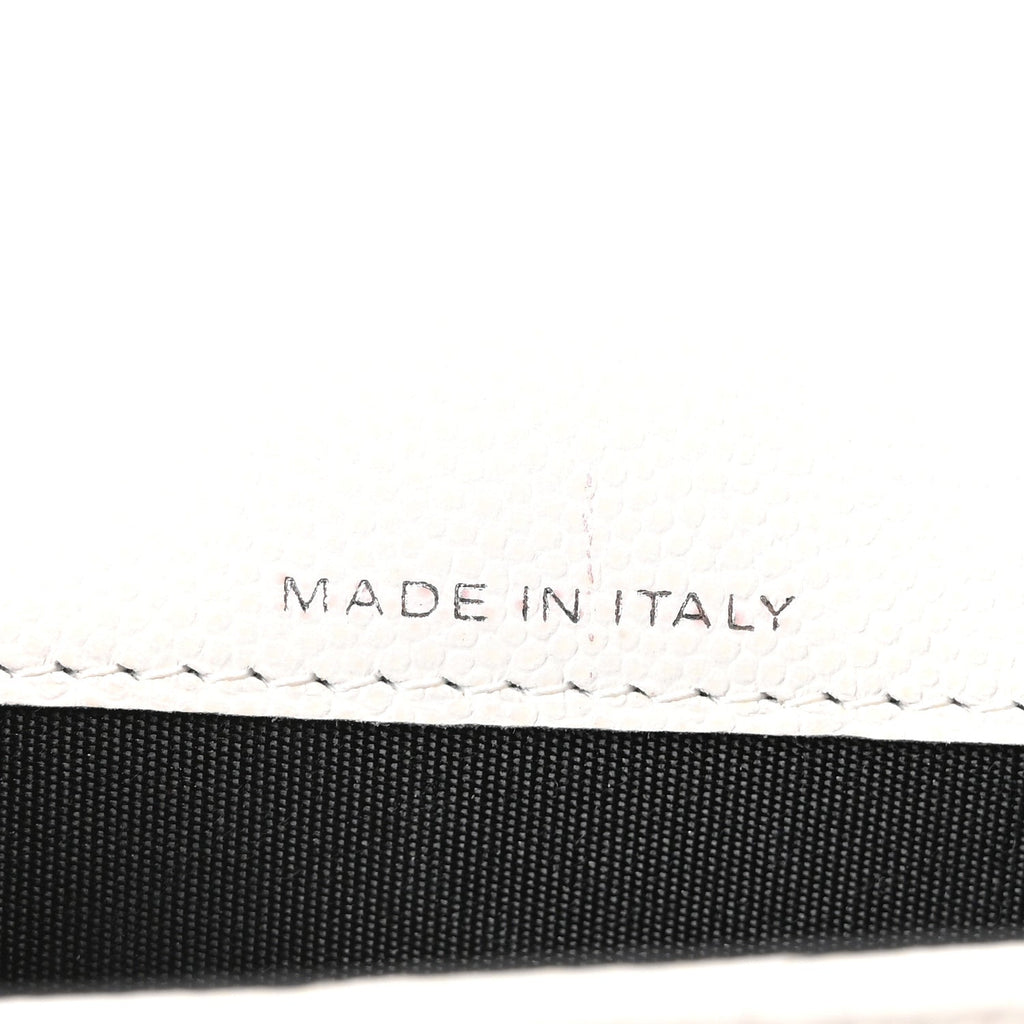 Caviar Quilted My Everything Belt Flap Card Holder White