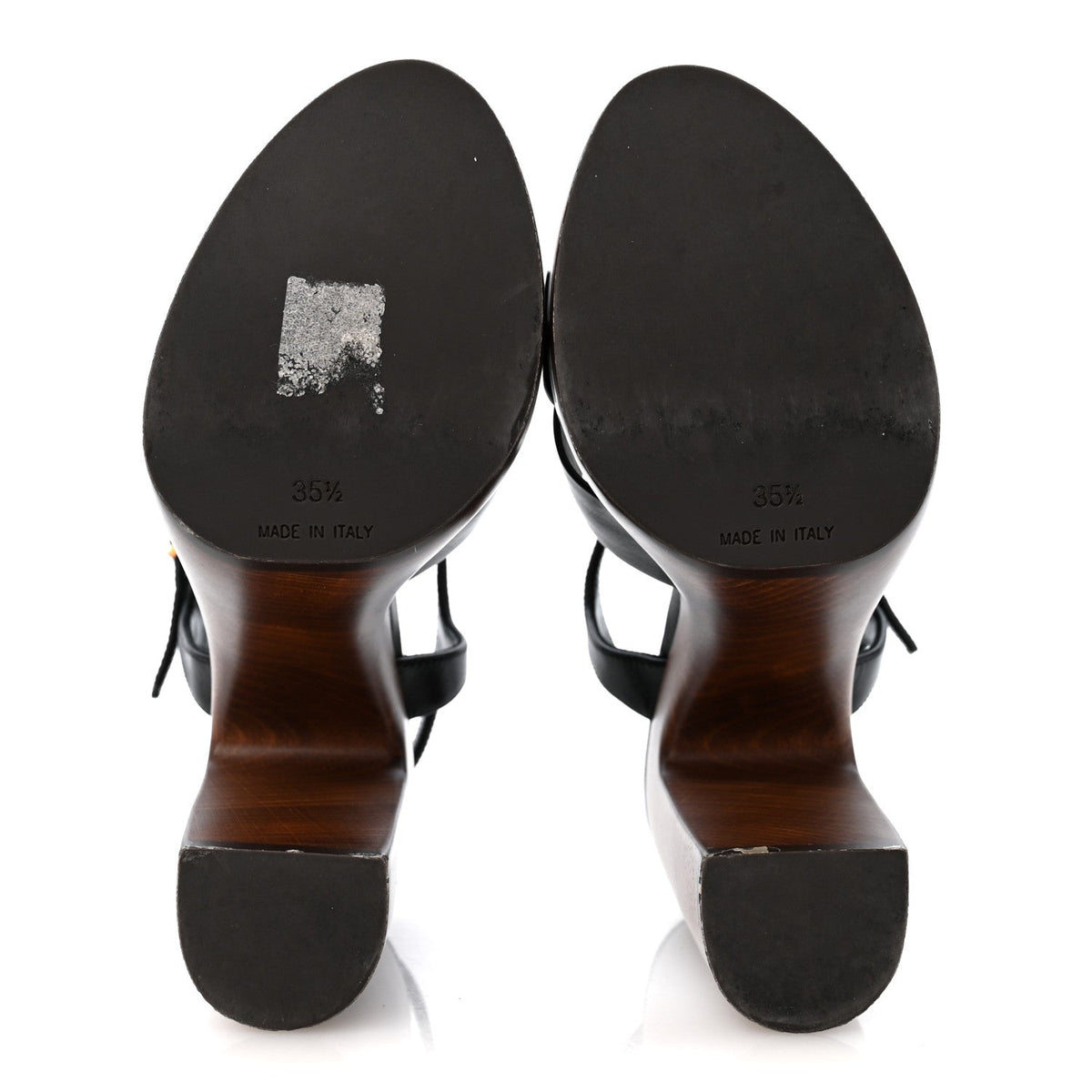 Calfskin Bianca Platform Sandals 35.5 Black