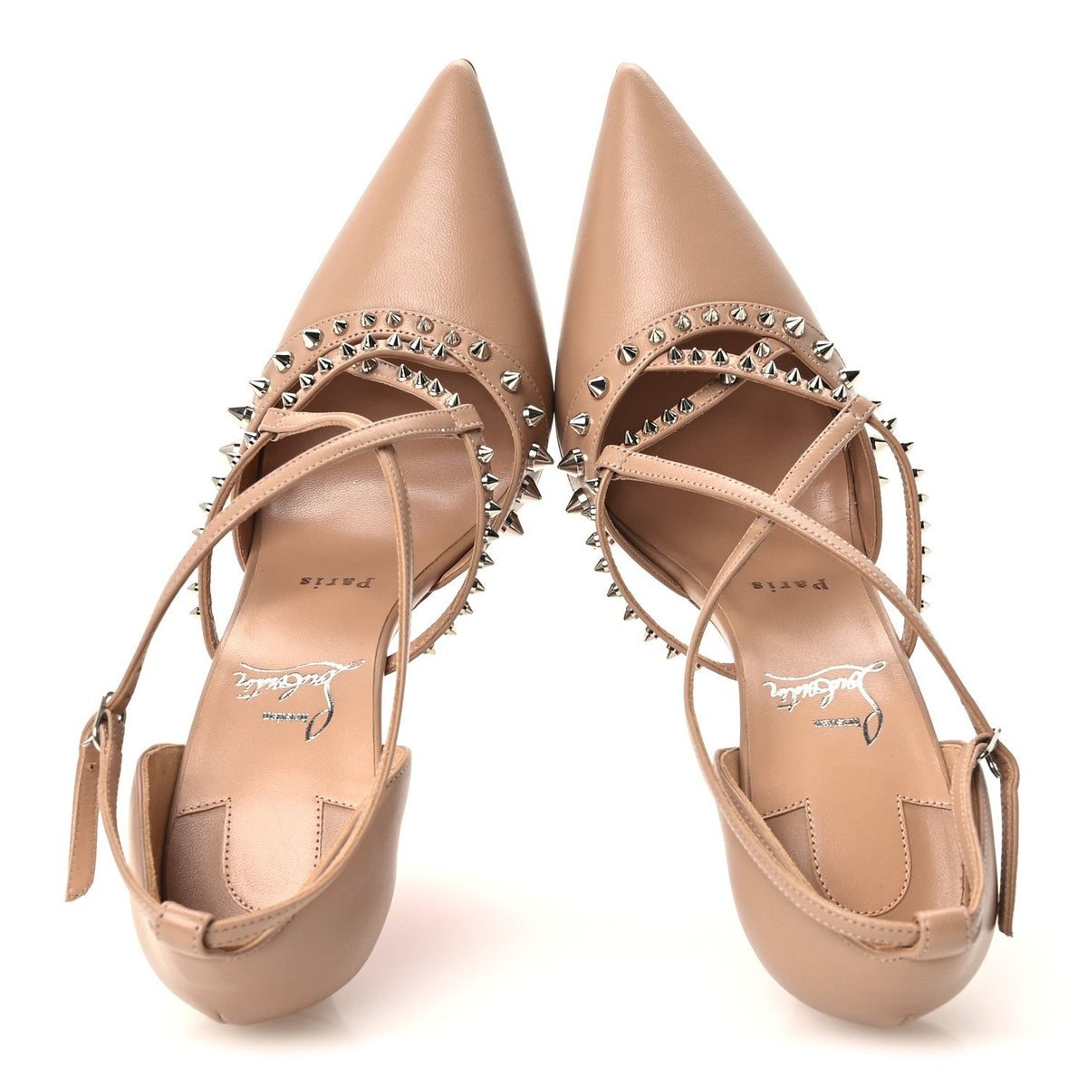 Nappa Studded Tatooshka 100 Pumps 38.5 Blush