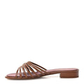 Goatskin Caged CC Slide Sandals 37.5 Light Brown