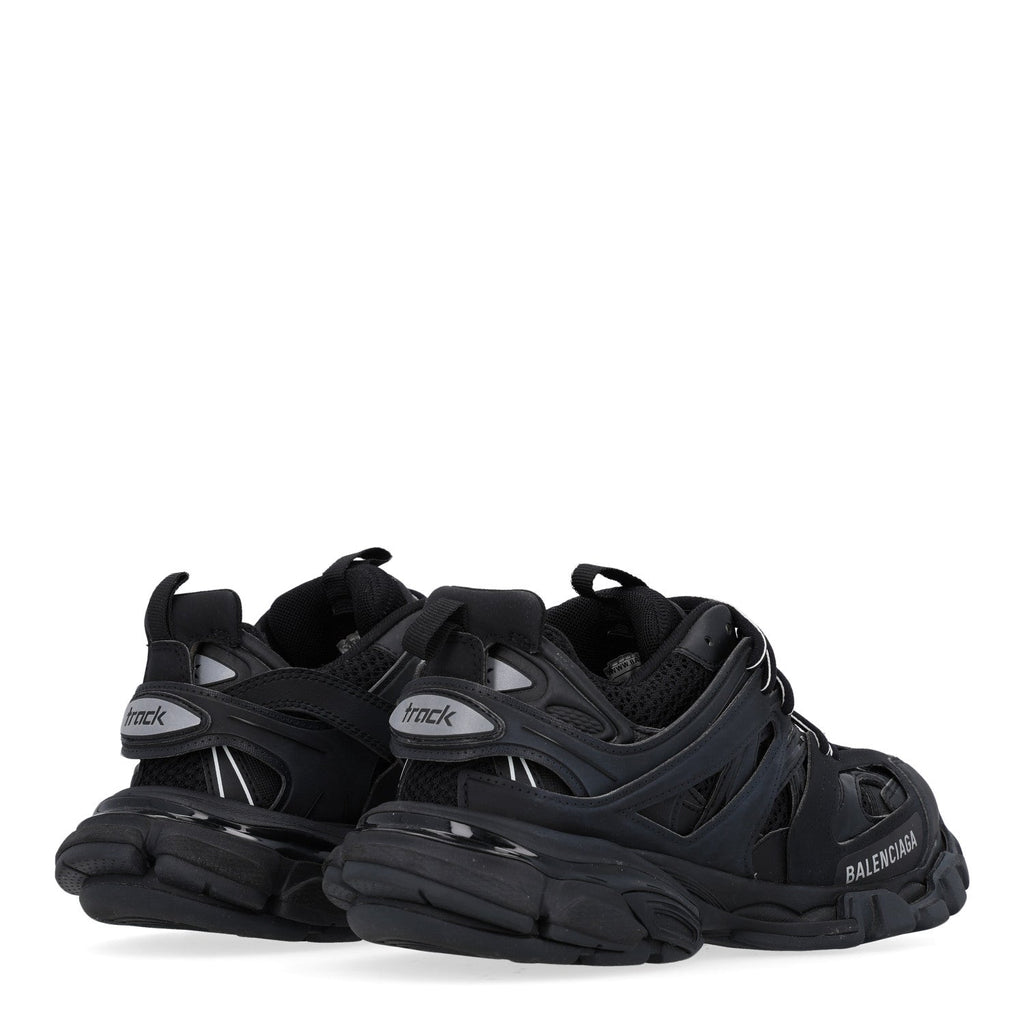 Rubber Mesh Fabric Womens Track Sneakers 38 Black
