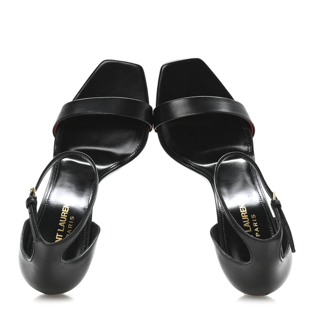Calfskin Tripon Amber 105 Ankle Strap Sandals 39 Black