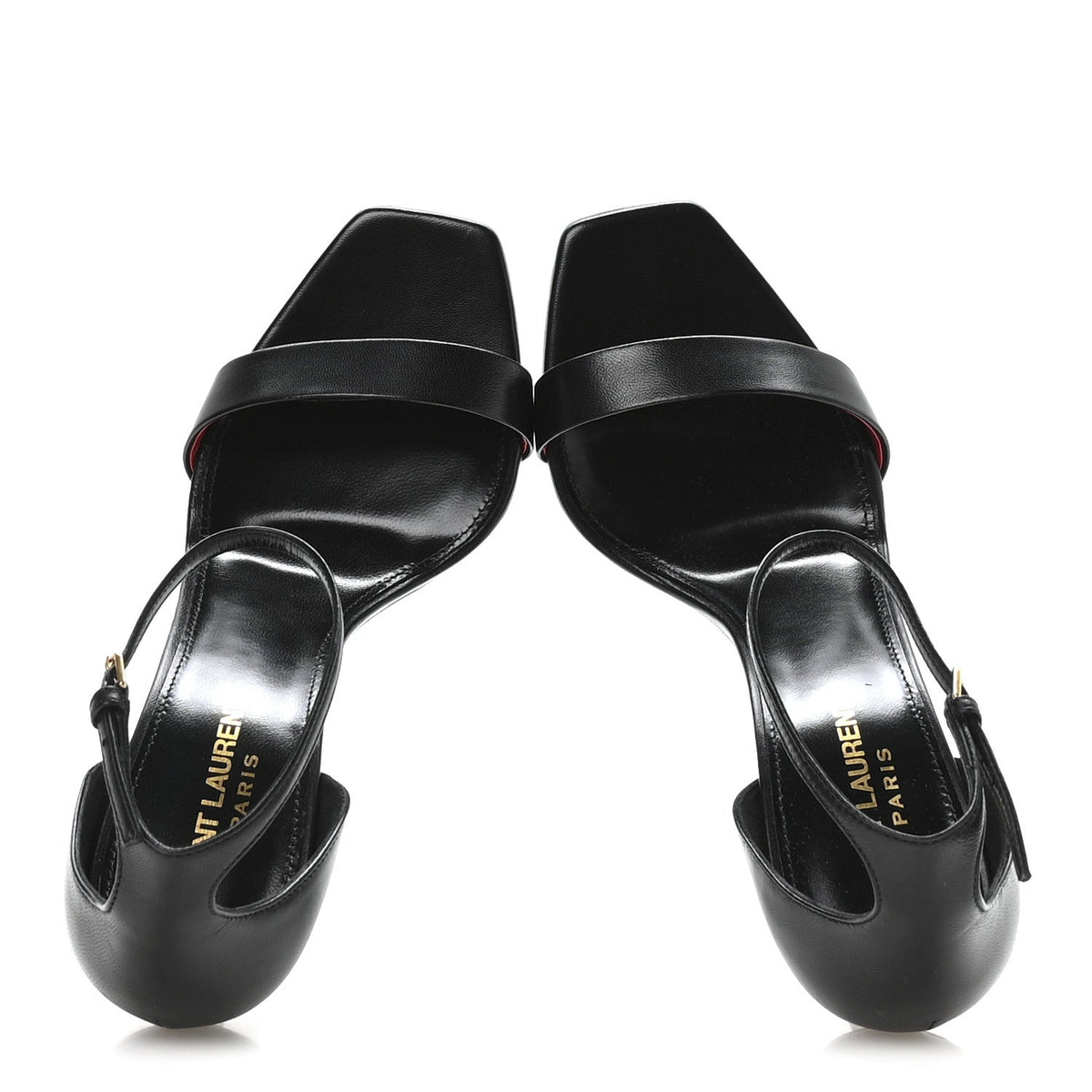 Calfskin Tripon Amber 105 Ankle Strap Sandals 39 Black