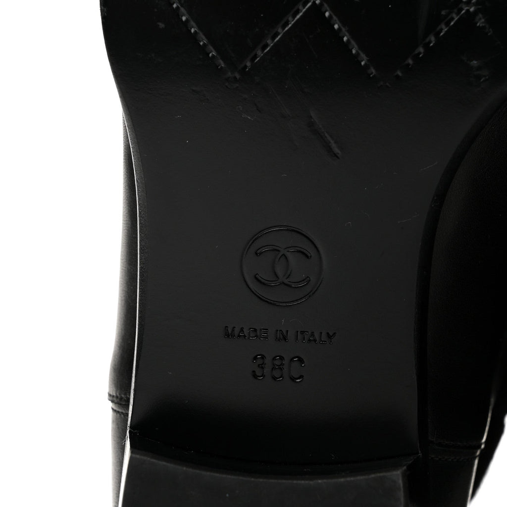 Suede Calfskin CC Short Boots 38 Black