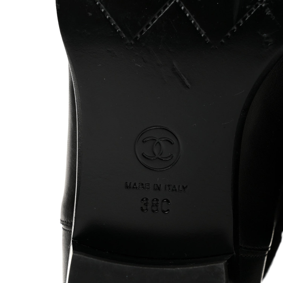 Suede Calfskin CC Short Boots 38 Black