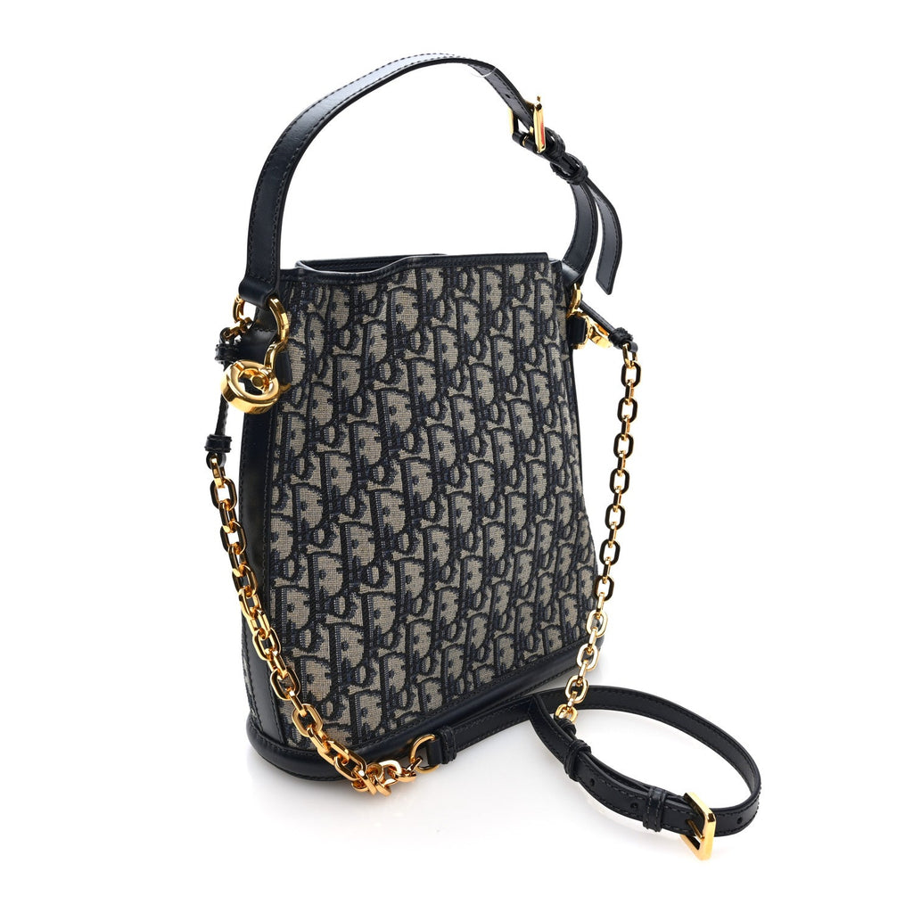 Oblique Calfskin Medium C'est Dior Bucket Bag Blue
