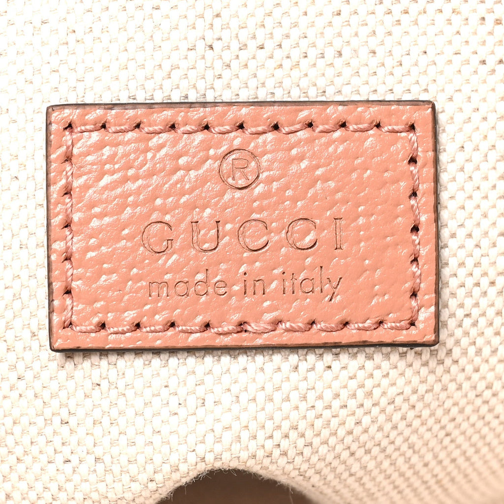 Monogram Textured Dollar Calfskin Mini Ophidia Crossbody Cloche Rose Pink