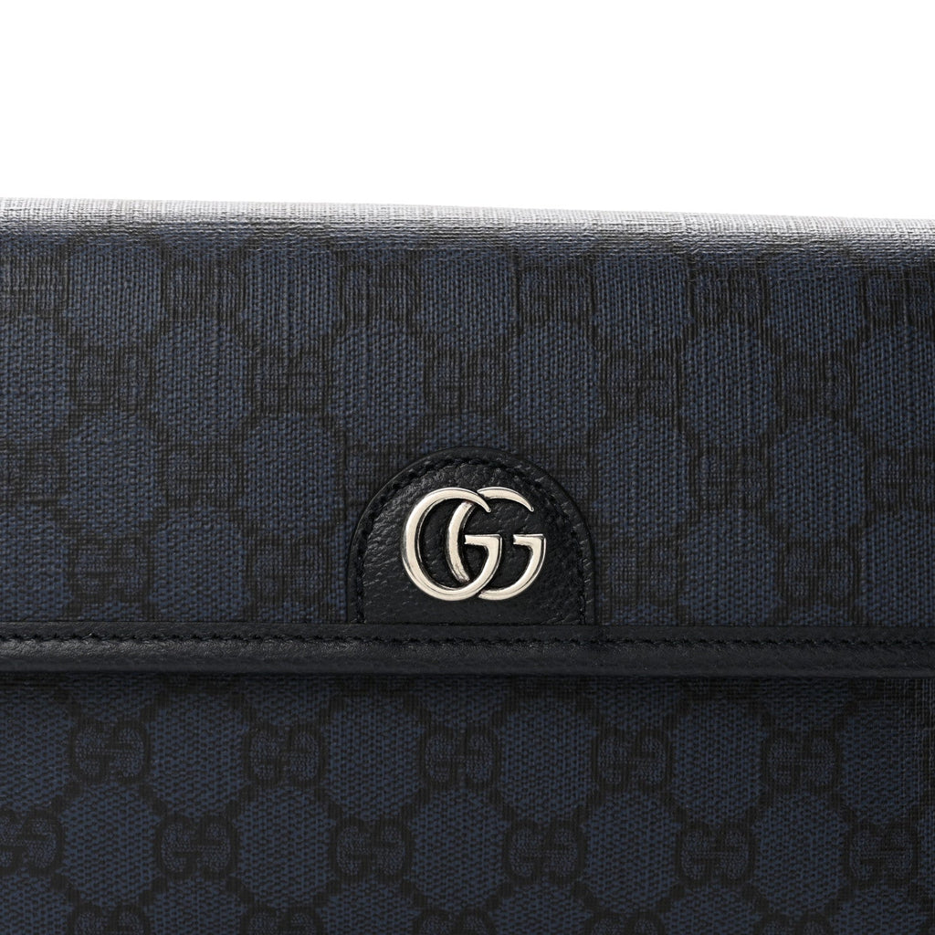 GG Supreme Monogram Small Ophidia Belt Bag Navy Black