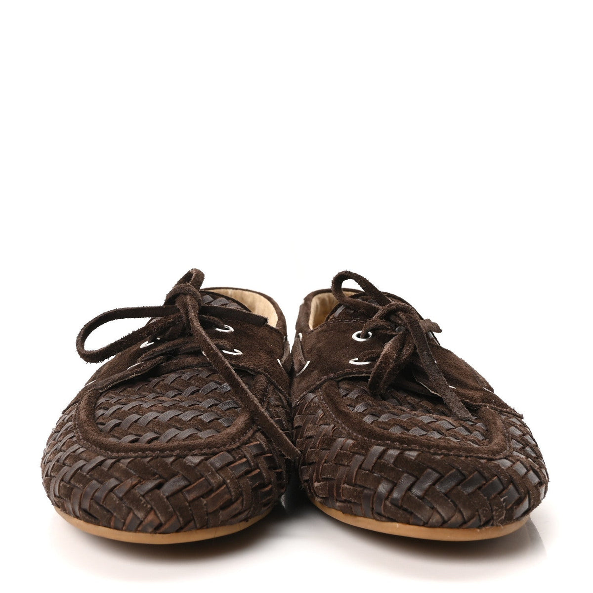Scamosciato Nappa Aviator Woven Boat Shoes 40 Moro