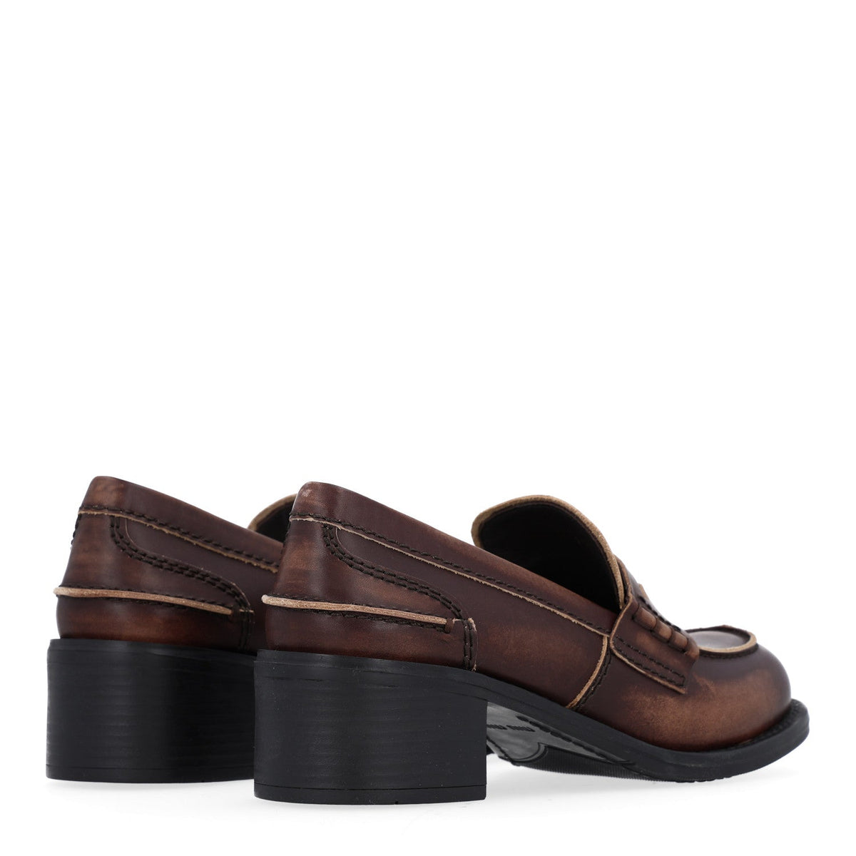 Vitello Deco Penny Platform Loafers 35.5 Ebano